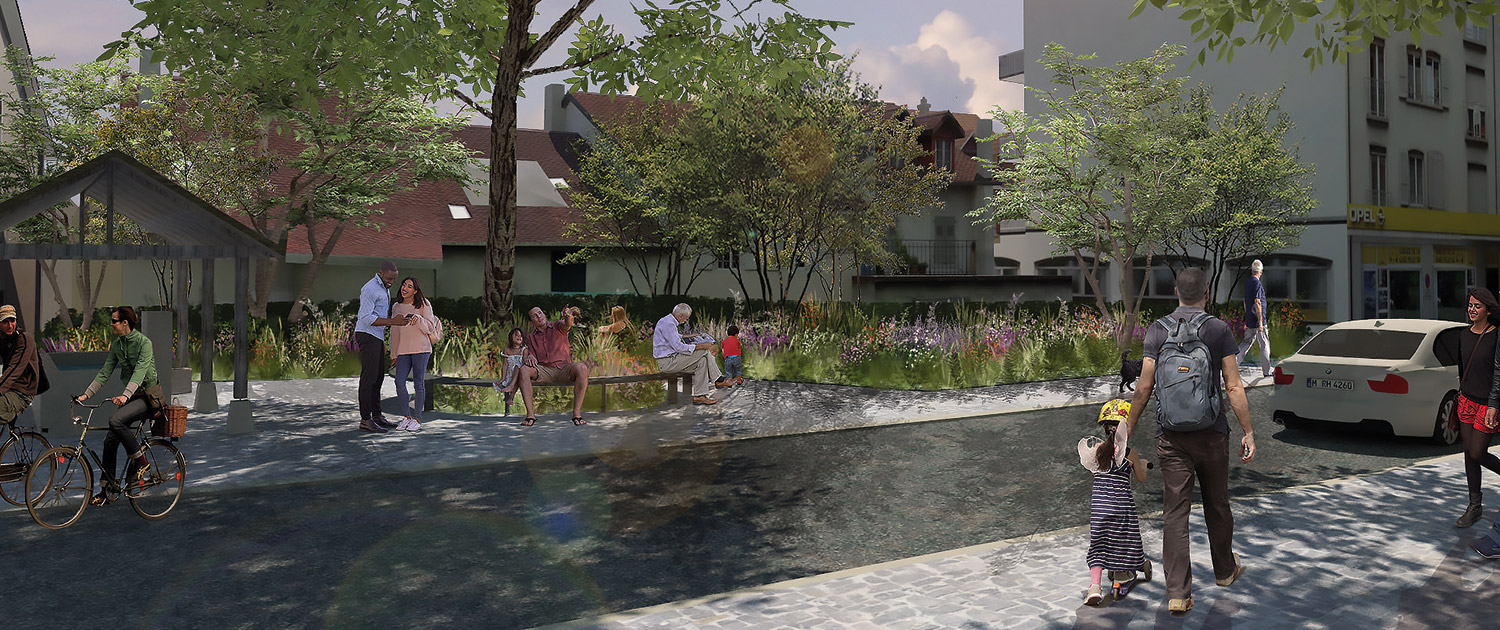 Vue de la Rue de la Poste en simulation 3D